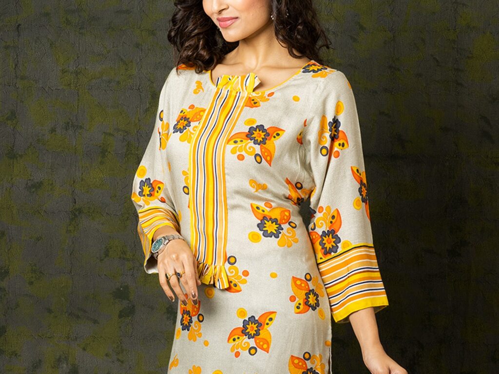 Kuchi Rayon Round Neck Kurti