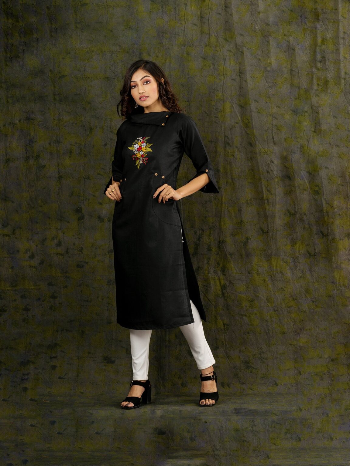 Coul Embroidery Cotton Kurti