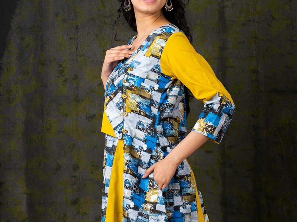 Komal Indo-Western Pure Cotton Dress - Image 5