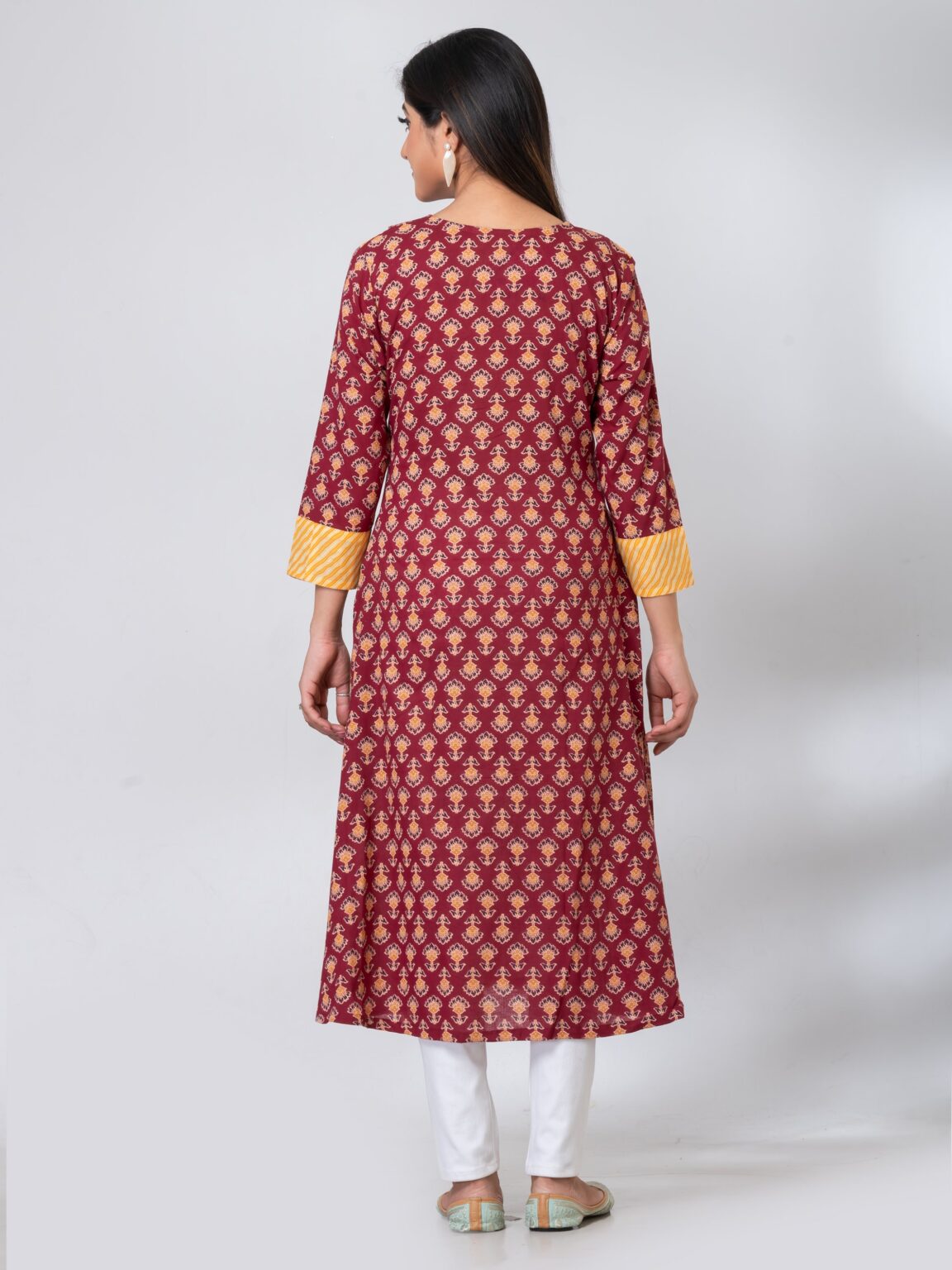 Amelia Pure Ajrak Cotton Collar Kurti - Image 5