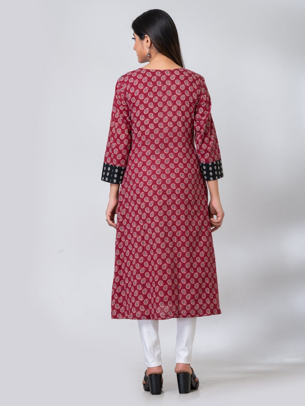 Amelia Pure Ajrak Cotton Collar Kurti - Image 10