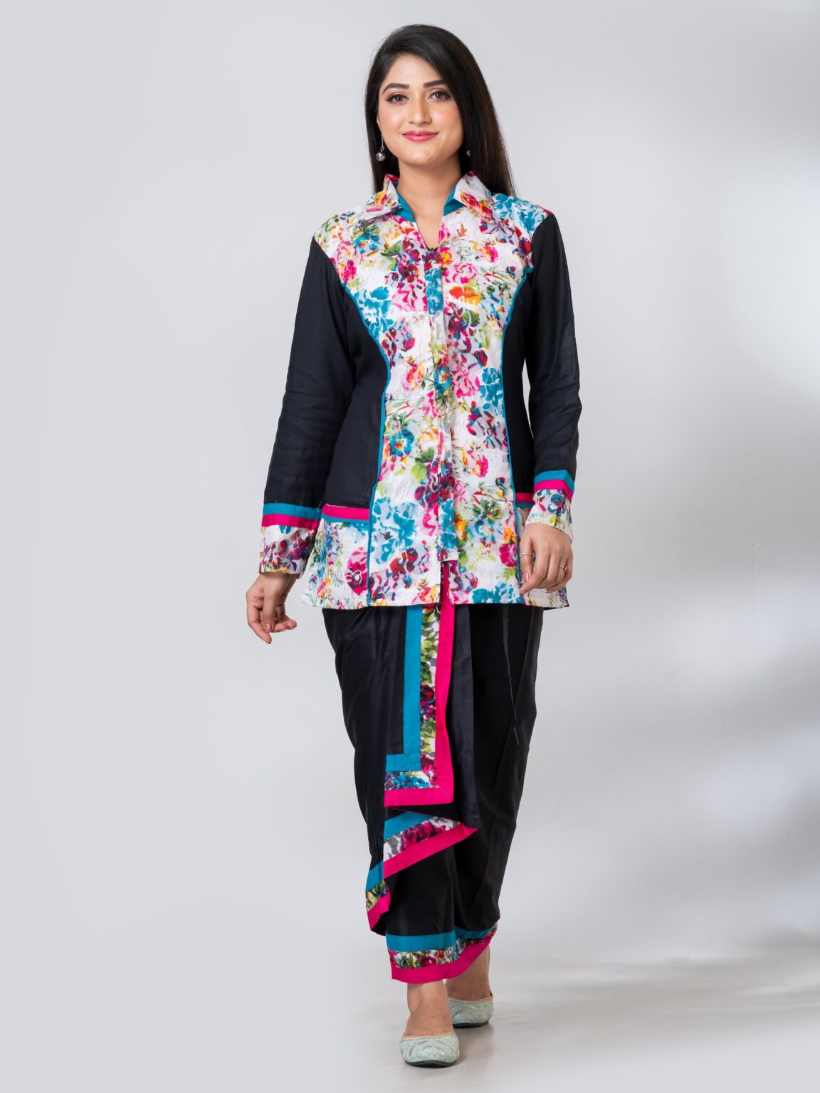 Jacard Jacket Dhoti 2 pc. Fusion Dress - Image 2