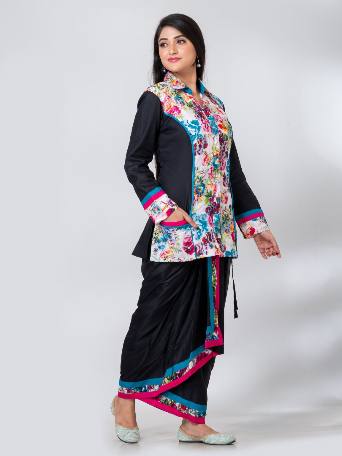 Jacard Jacket Dhoti 2 pc. Fusion Dress - Image 3