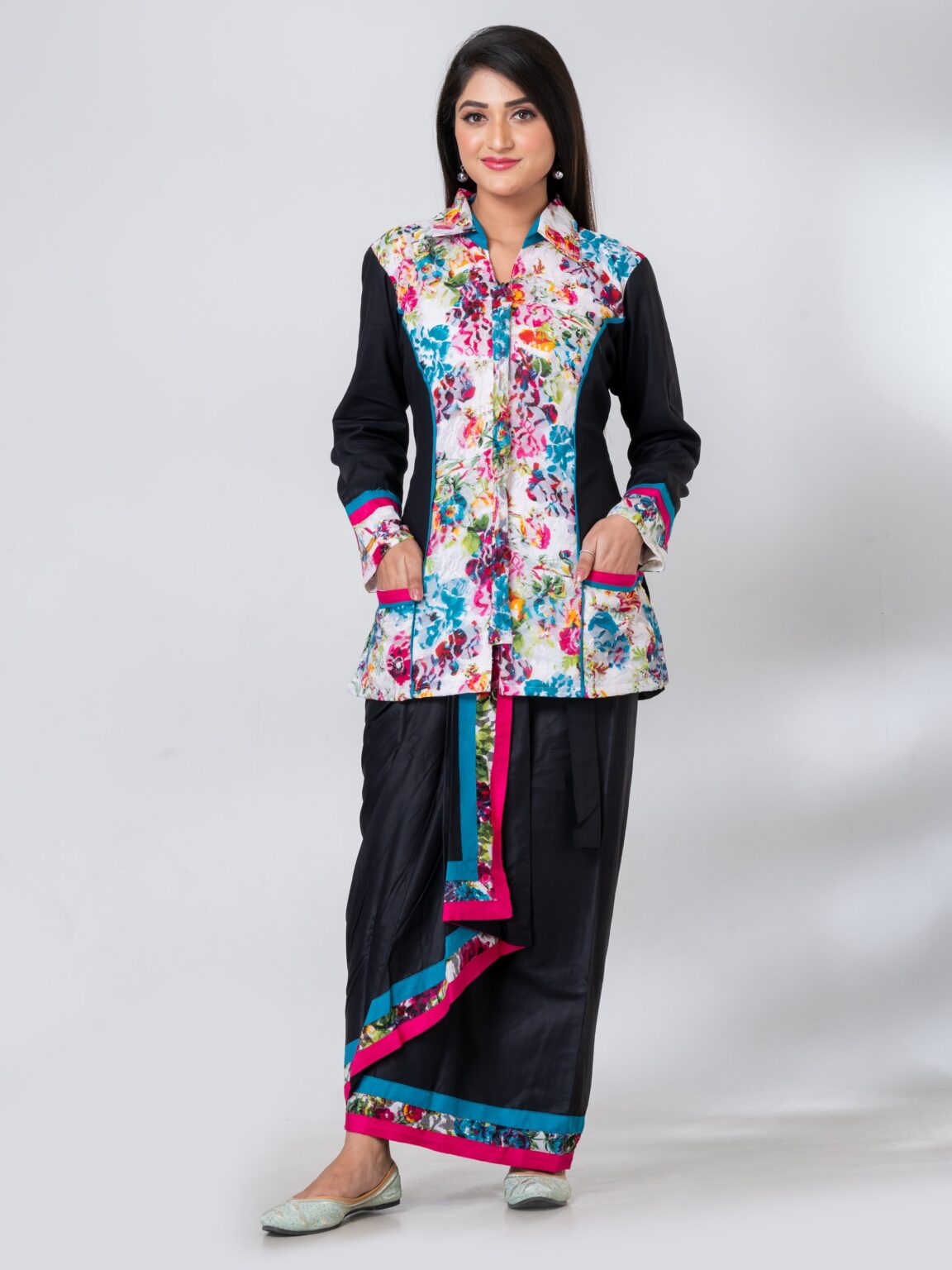 Jacard Jacket Dhoti 2 pc. Fusion Dress