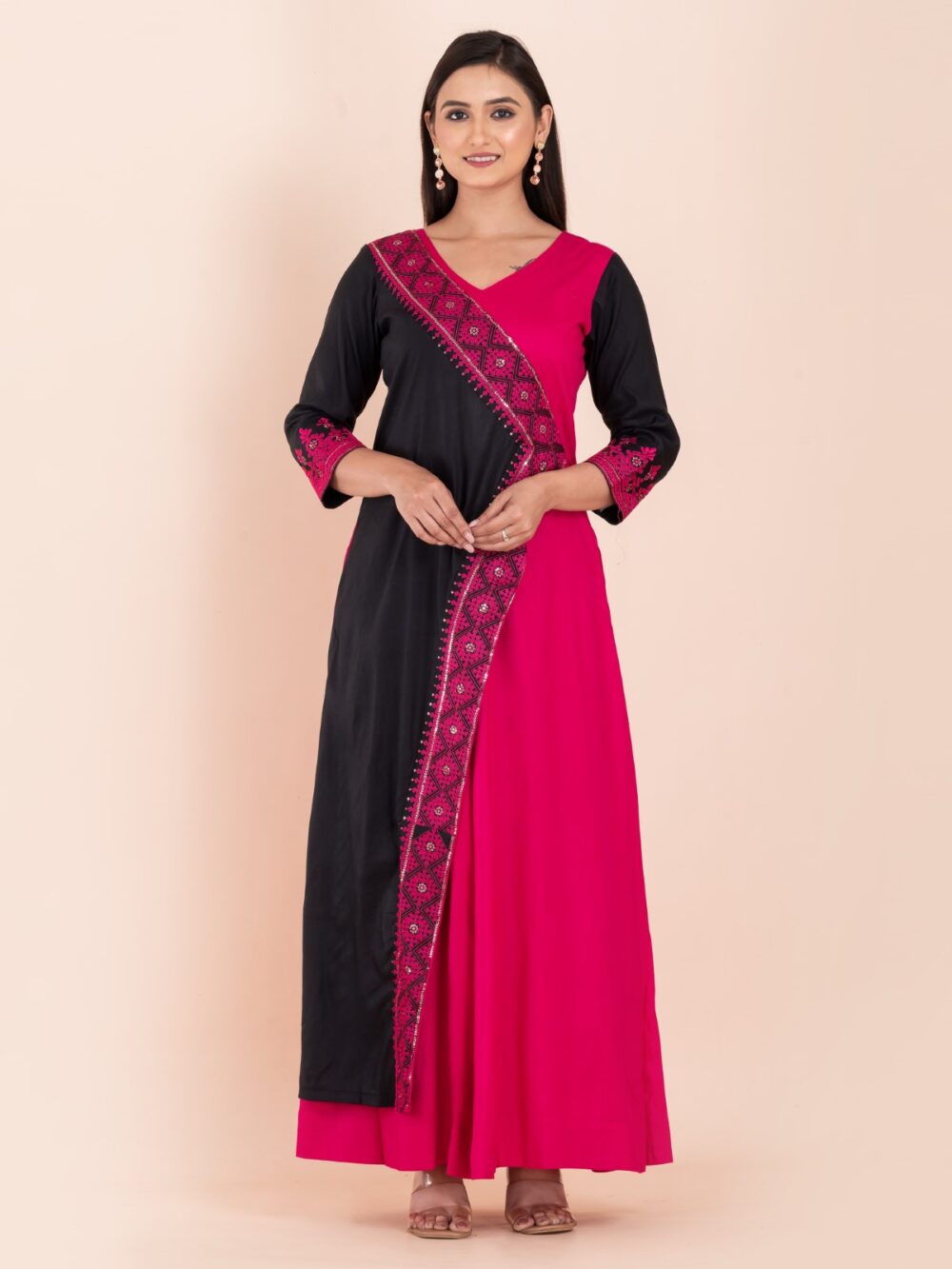 Twilight Garden Embroidered Muslin Gown Dress - Image 6