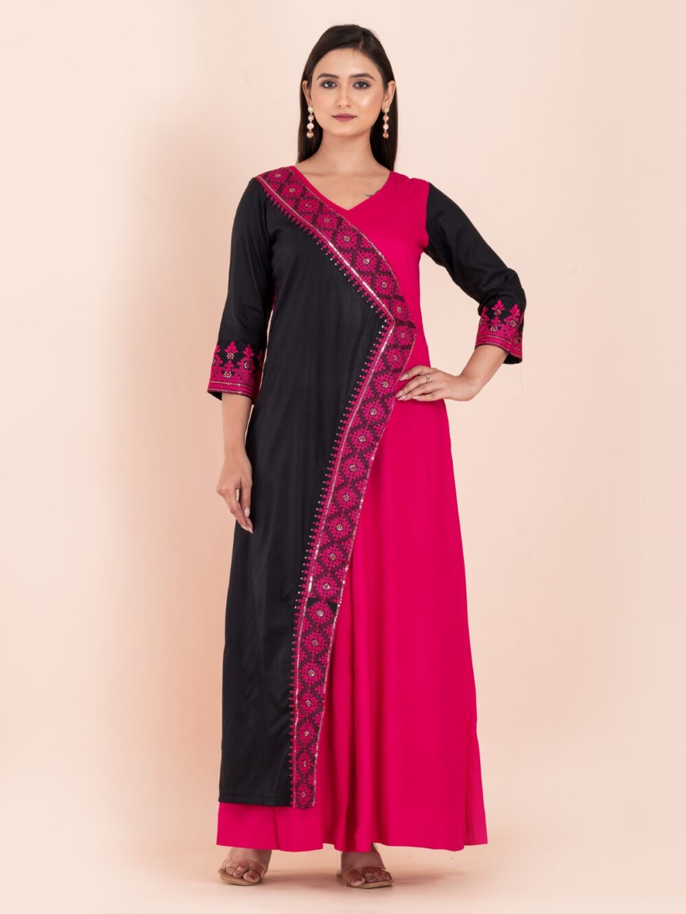 Twilight Garden Embroidered Muslin Gown Dress - Image 5
