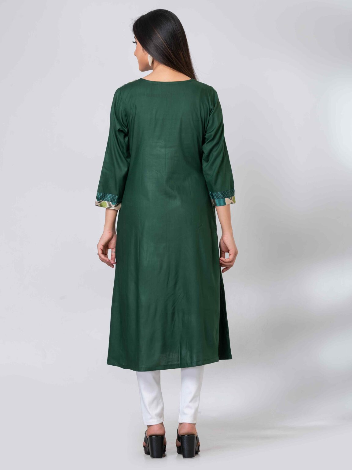 Pouch Neck Rayon Cotton Designer Kurti - Image 5