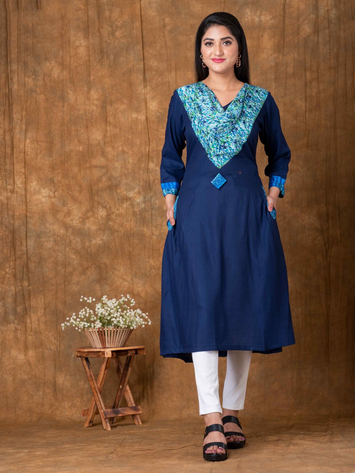 Pouch Neck Rayon Cotton Designer Kurti - Image 6