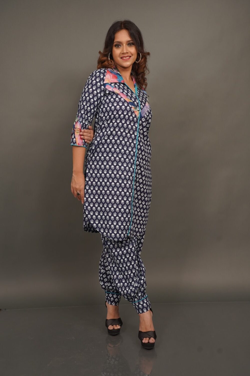 Indigo Ease Printed Cotton Co-ord Set - Image 2
