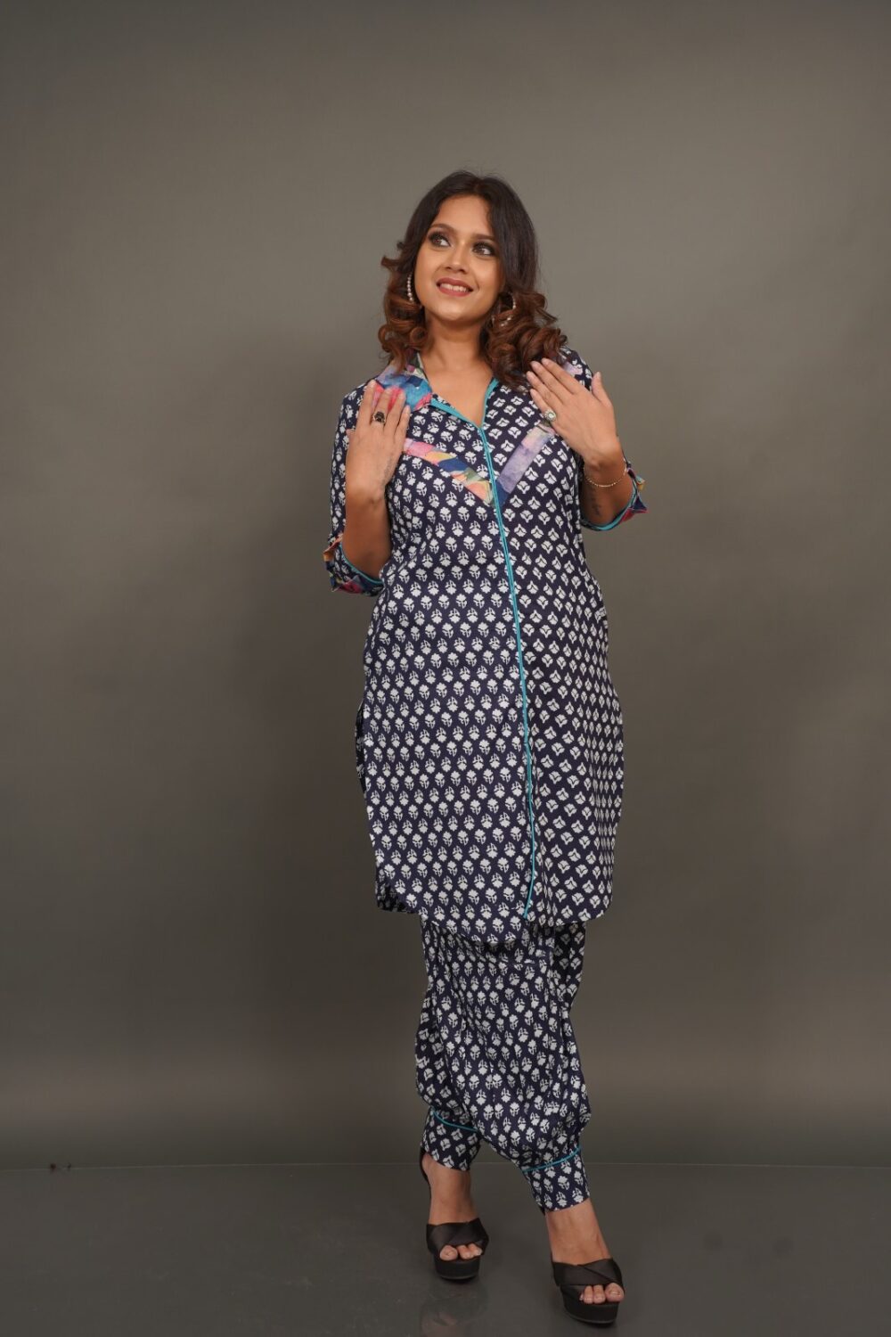 Indigo Ease Printed Cotton Co-ord Set