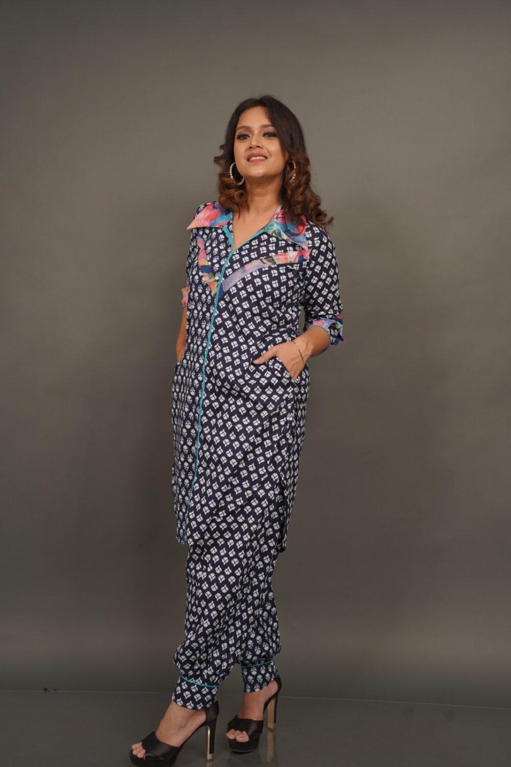 Indigo Ease Printed Cotton Co-ord Set - Image 3