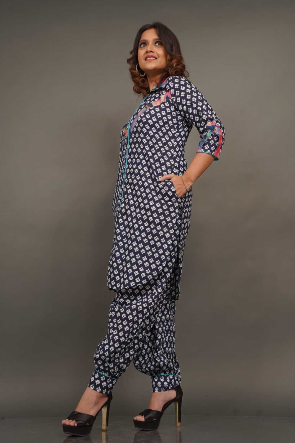 Indigo Ease Printed Cotton Co-ord Set - Image 6