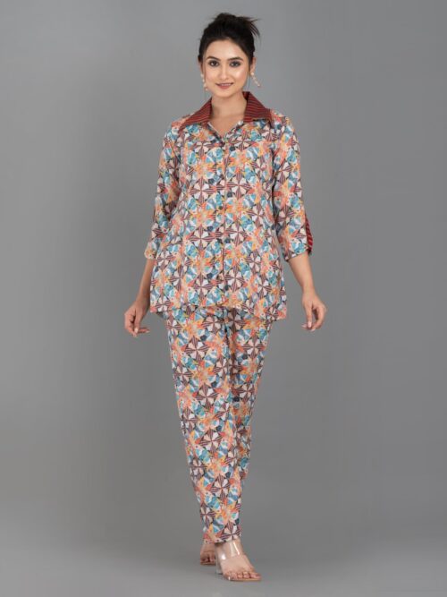Fusions Dress Two Pieces cotton co-ord set Multicolour Geometrical print