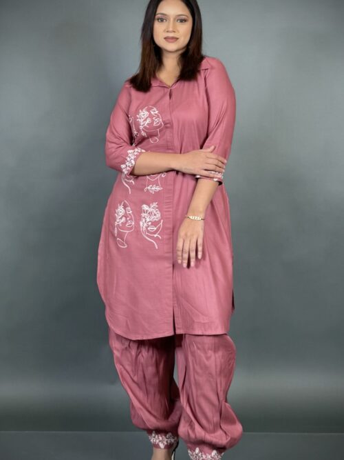 Blushing faces Pathani Monochrome Co-Ord Set