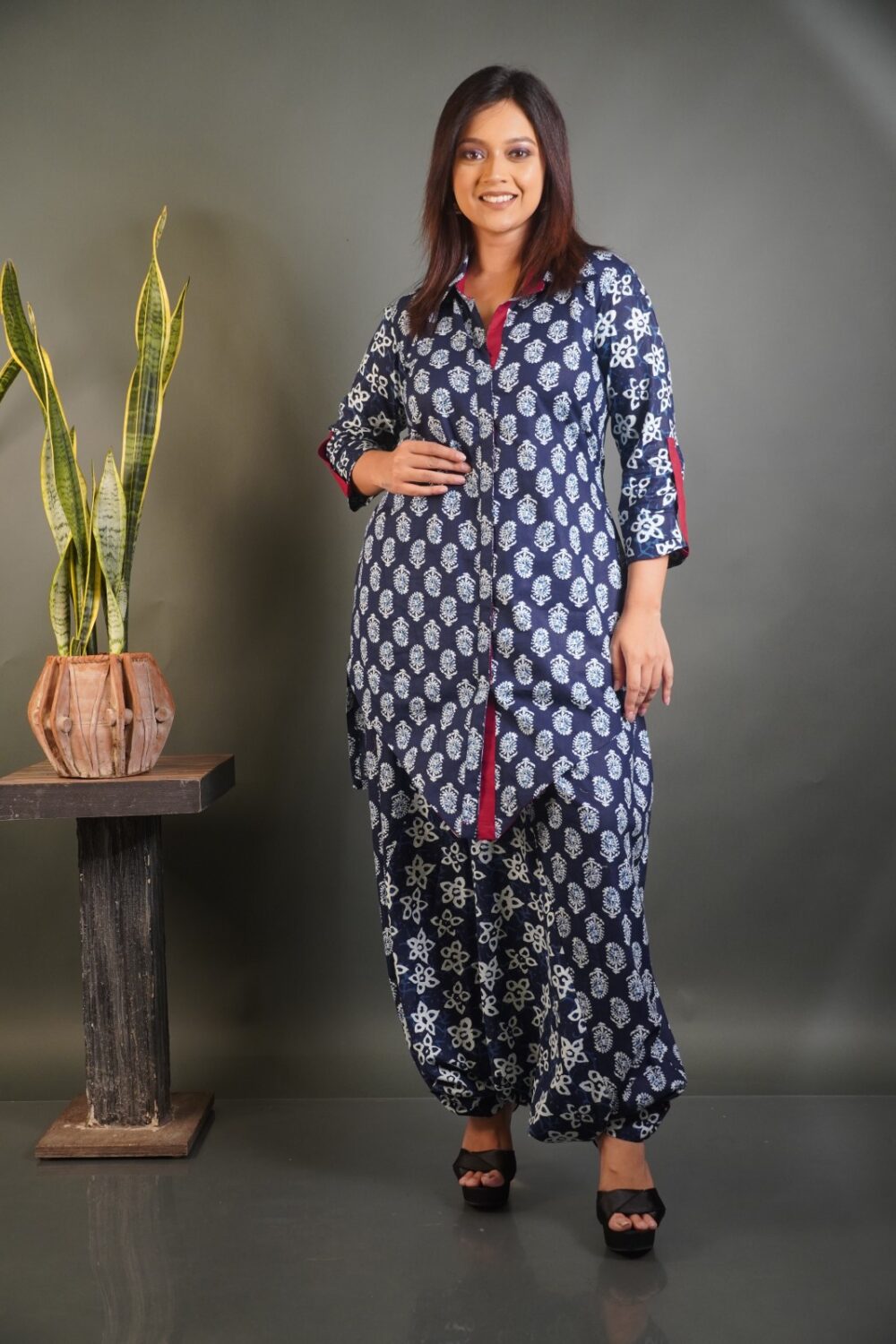Bohemian Indigo Co-ord Set in Pure Cotton Fabric - Image 2