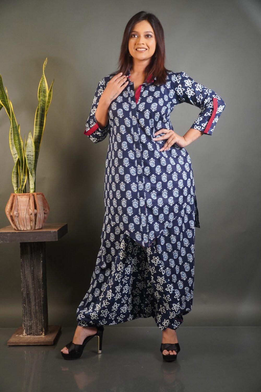 Bohemian Indigo Co-ord Set in Pure Cotton Fabric