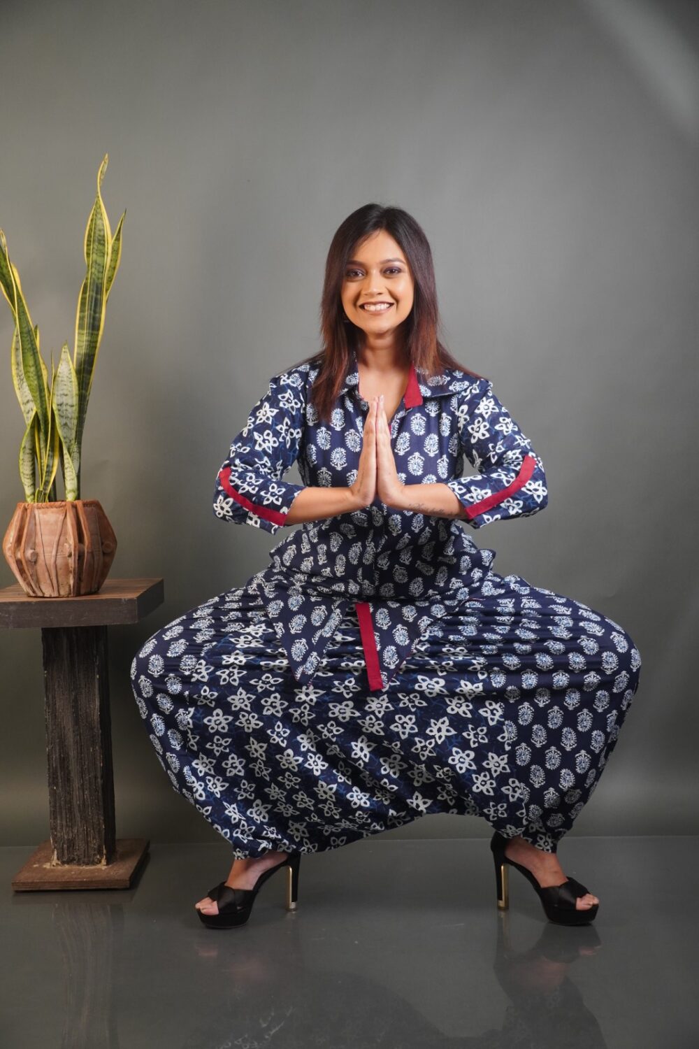 Bohemian Indigo Co-ord Set in Pure Cotton Fabric - Image 5