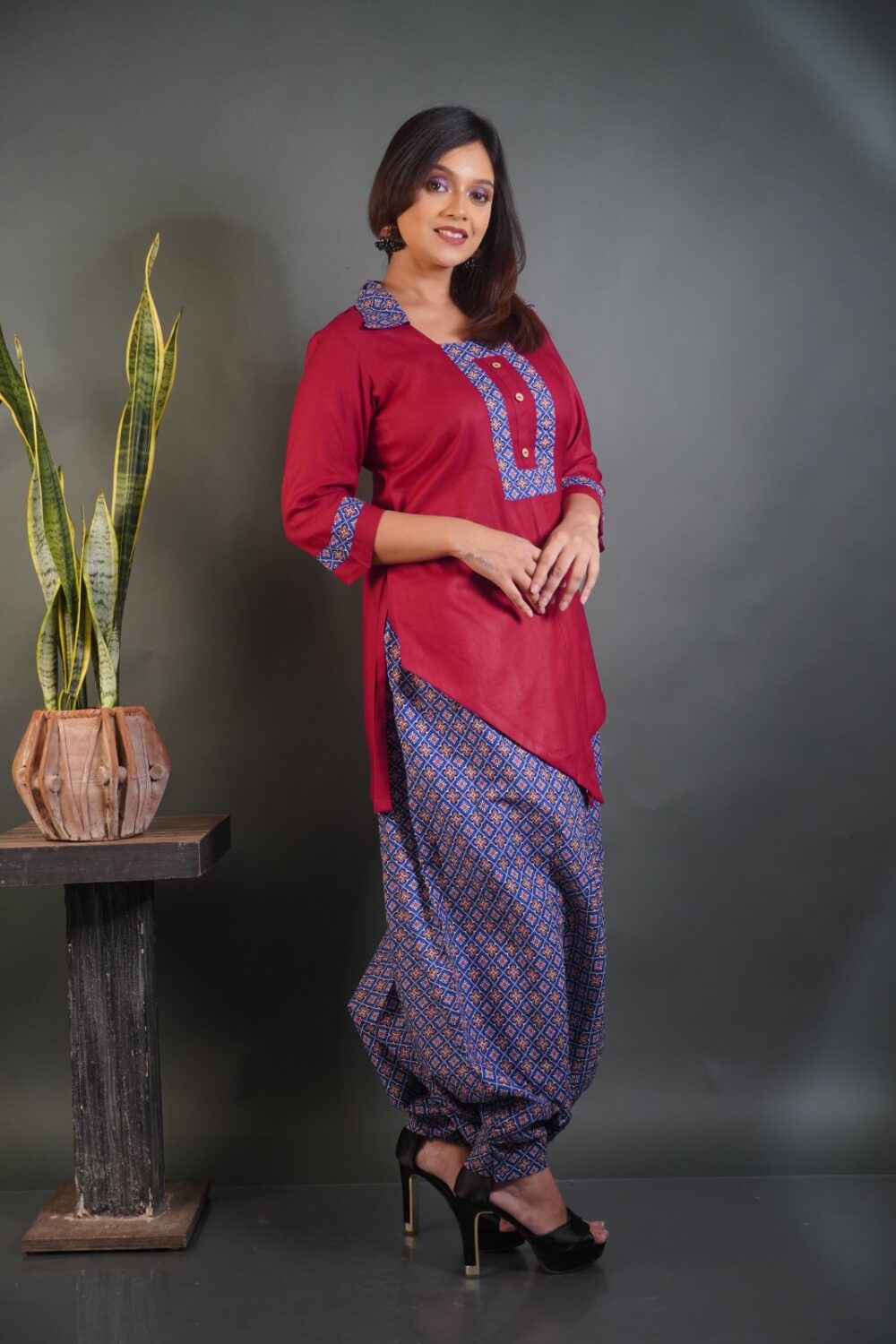 Urban Charm Maroon & Blue Bohonique Set - Image 5