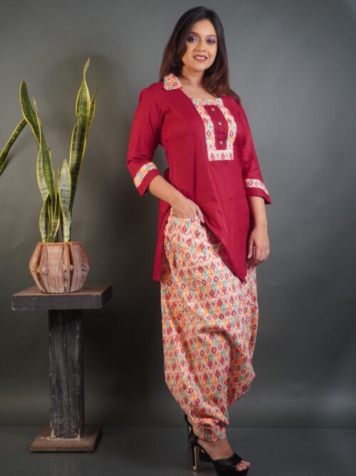 Peach Blush: Maroon & Peach Bohonique  Set