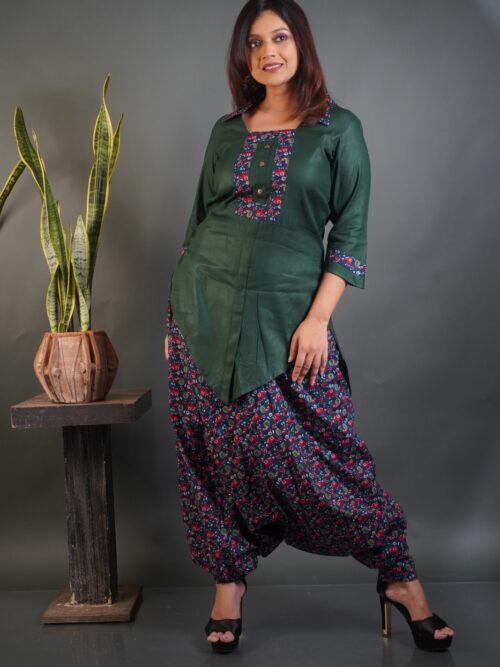 Earth Muse: Bottle Green & Maroon Boho Set