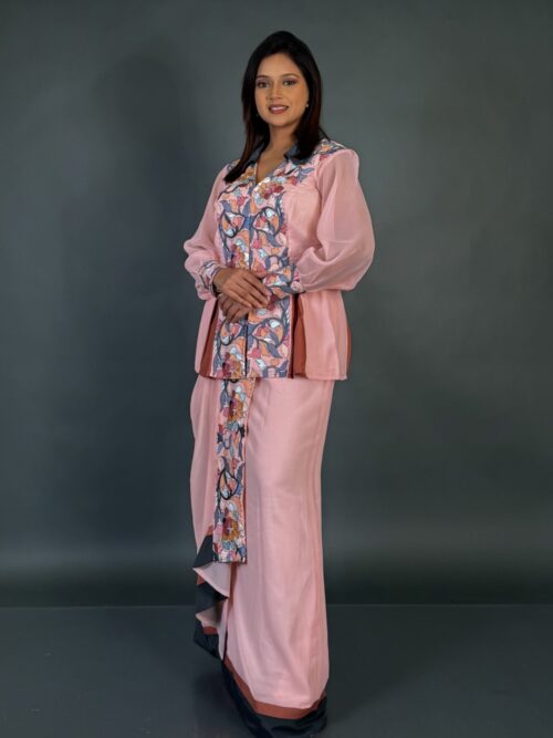 Pink Luxe Vibes Embroidered Fusion Party Dress