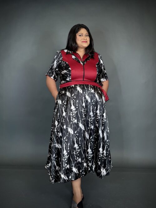 Velvet Night Black Maroon Indo-Western Set