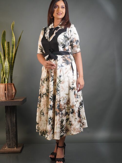The Monochrome Edge Indo-Western Dress