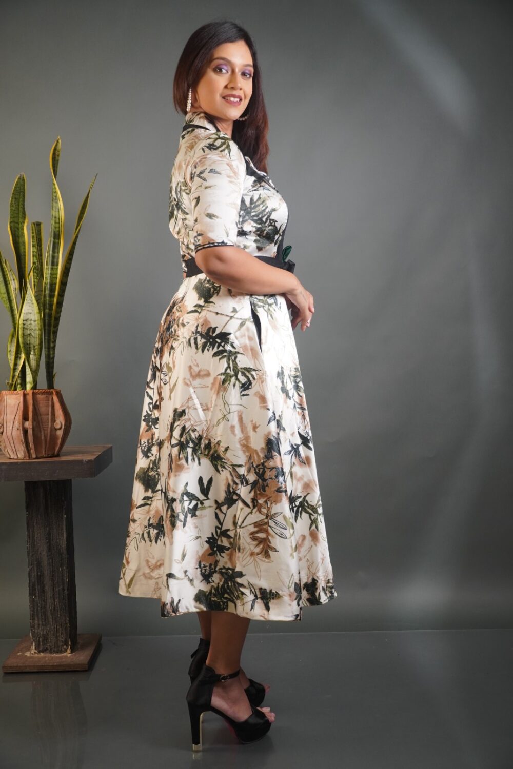 The Monochrome Edge Indo-Western Dress - Image 3