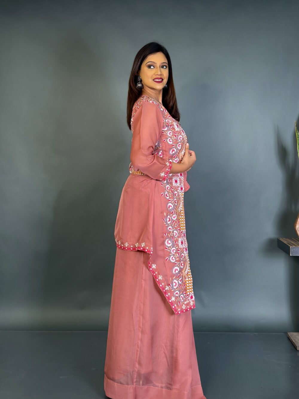 Elysian Bloom 3-Piece Organza Embroidered Set
