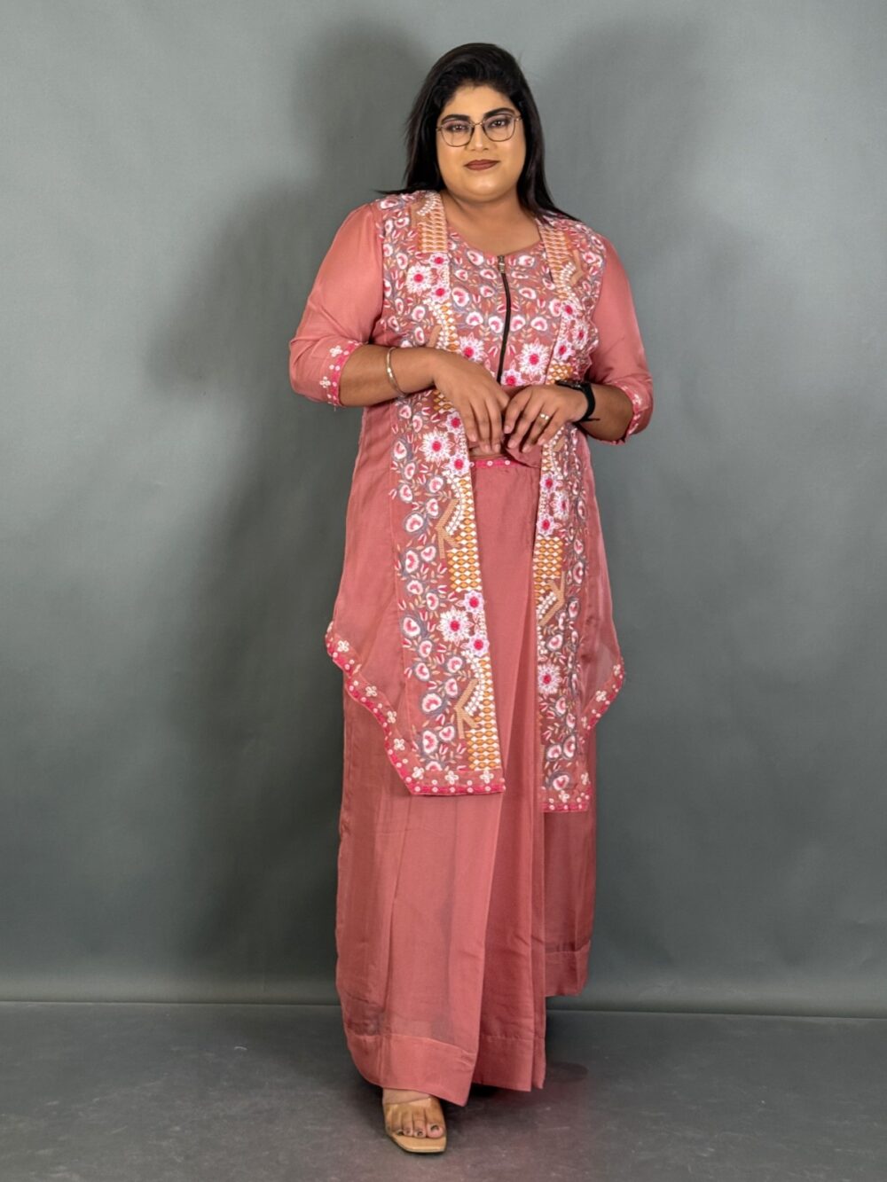Elysian Bloom 3-Piece Organza Embroidered Set - Image 2