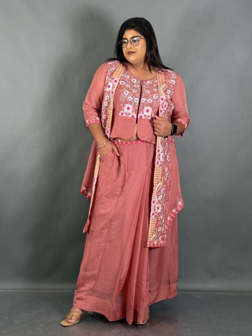 Elysian Bloom 3-Piece Organza Embroidered Set