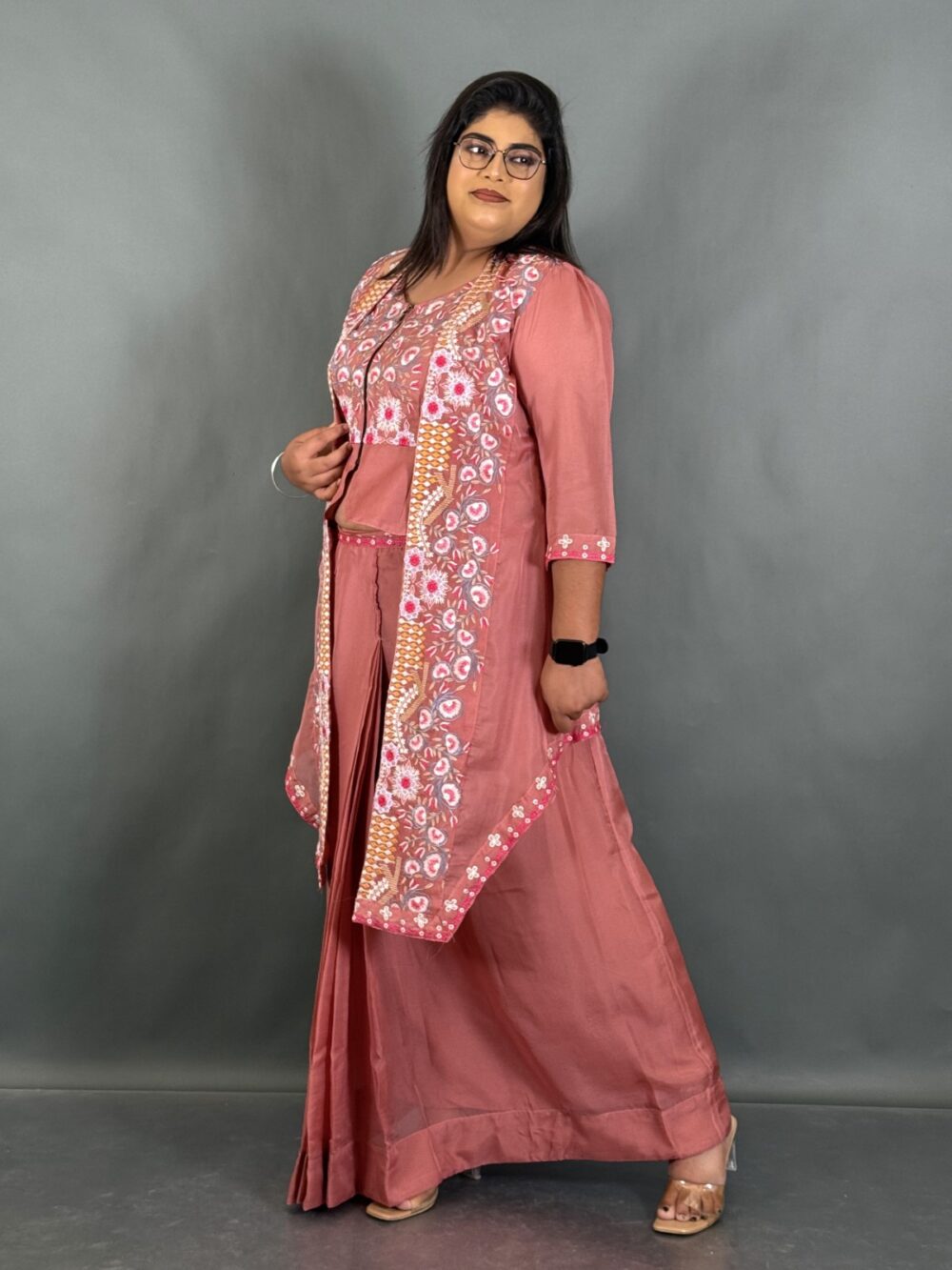 Elysian Bloom 3-Piece Organza Embroidered Set - Image 3