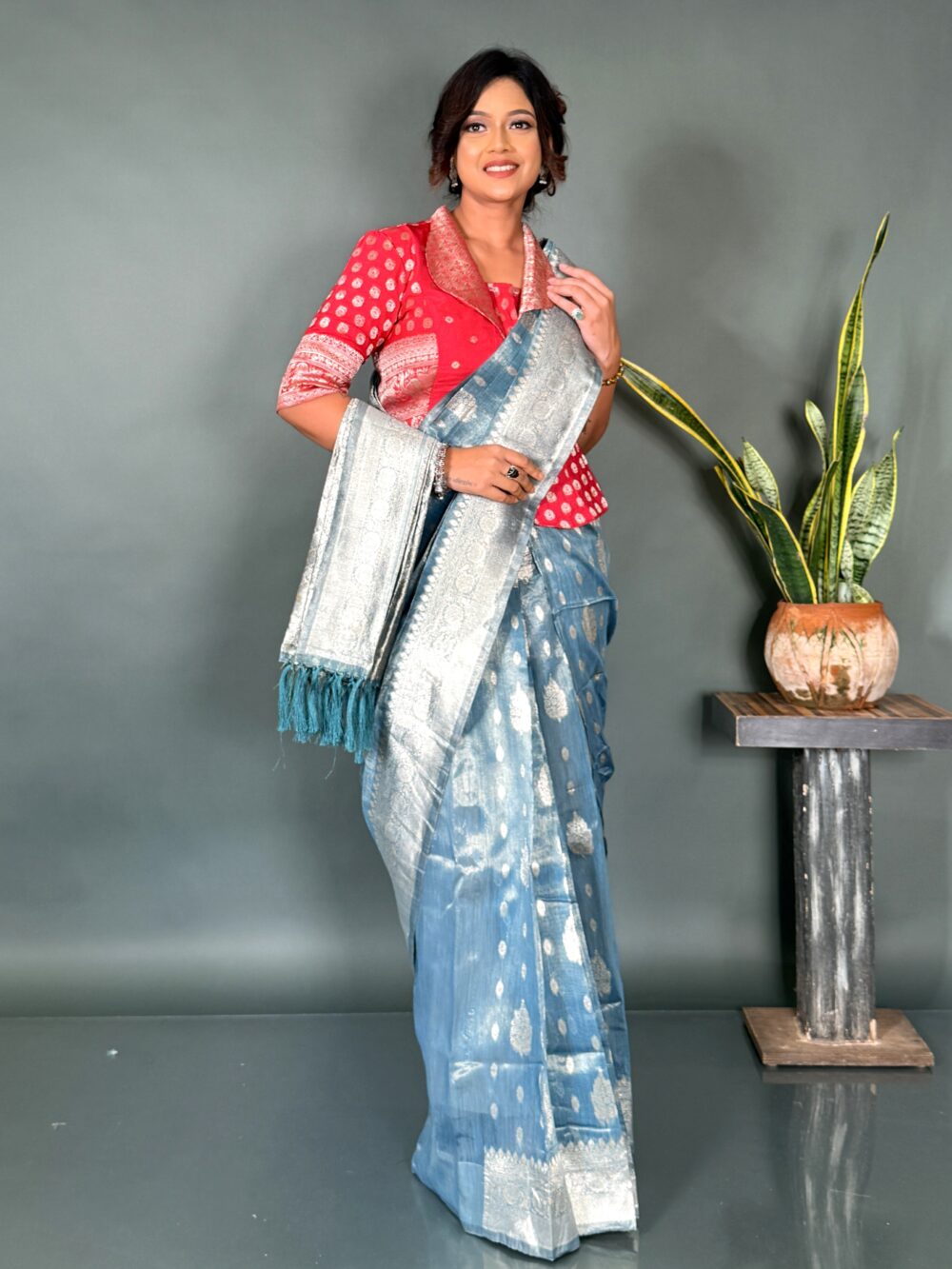 Glow Up in Aqua  Ready to Wear Organza Saree