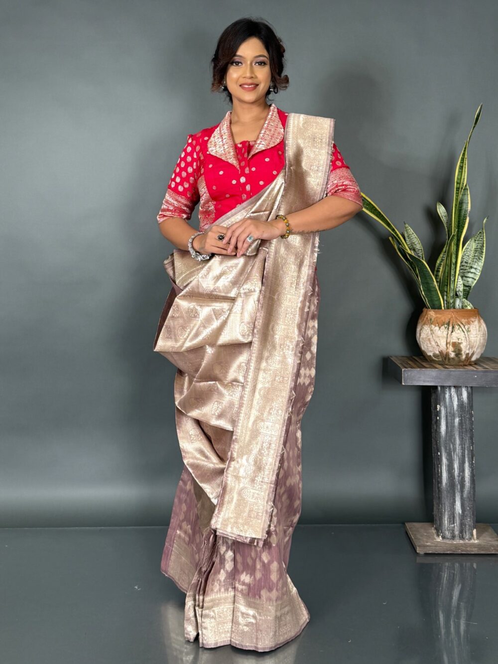 Chic in Coffee  Light Organza Banarasi Ready Saree