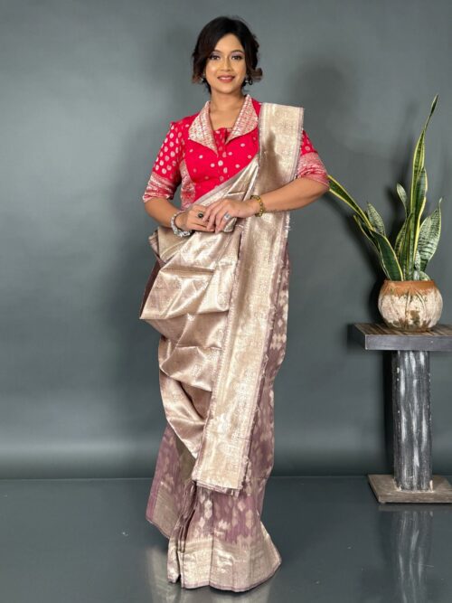 Chic in Coffee  Light Organza Banarasi Ready Saree