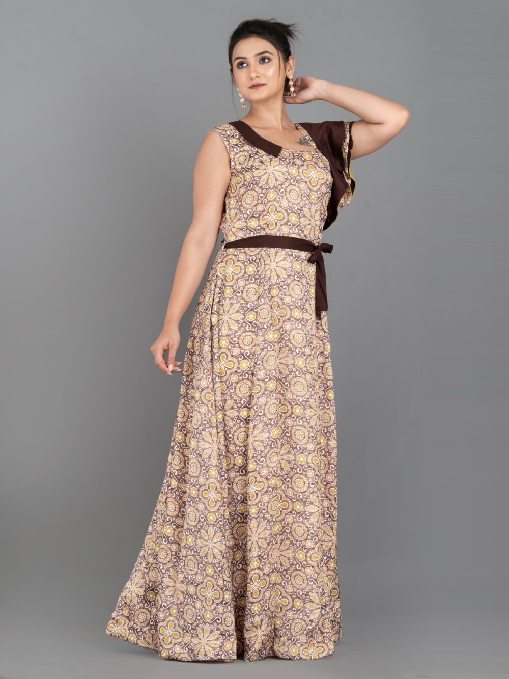 Ajrak Charm Plus Size Sleeveless Fusion Dress - Image 3