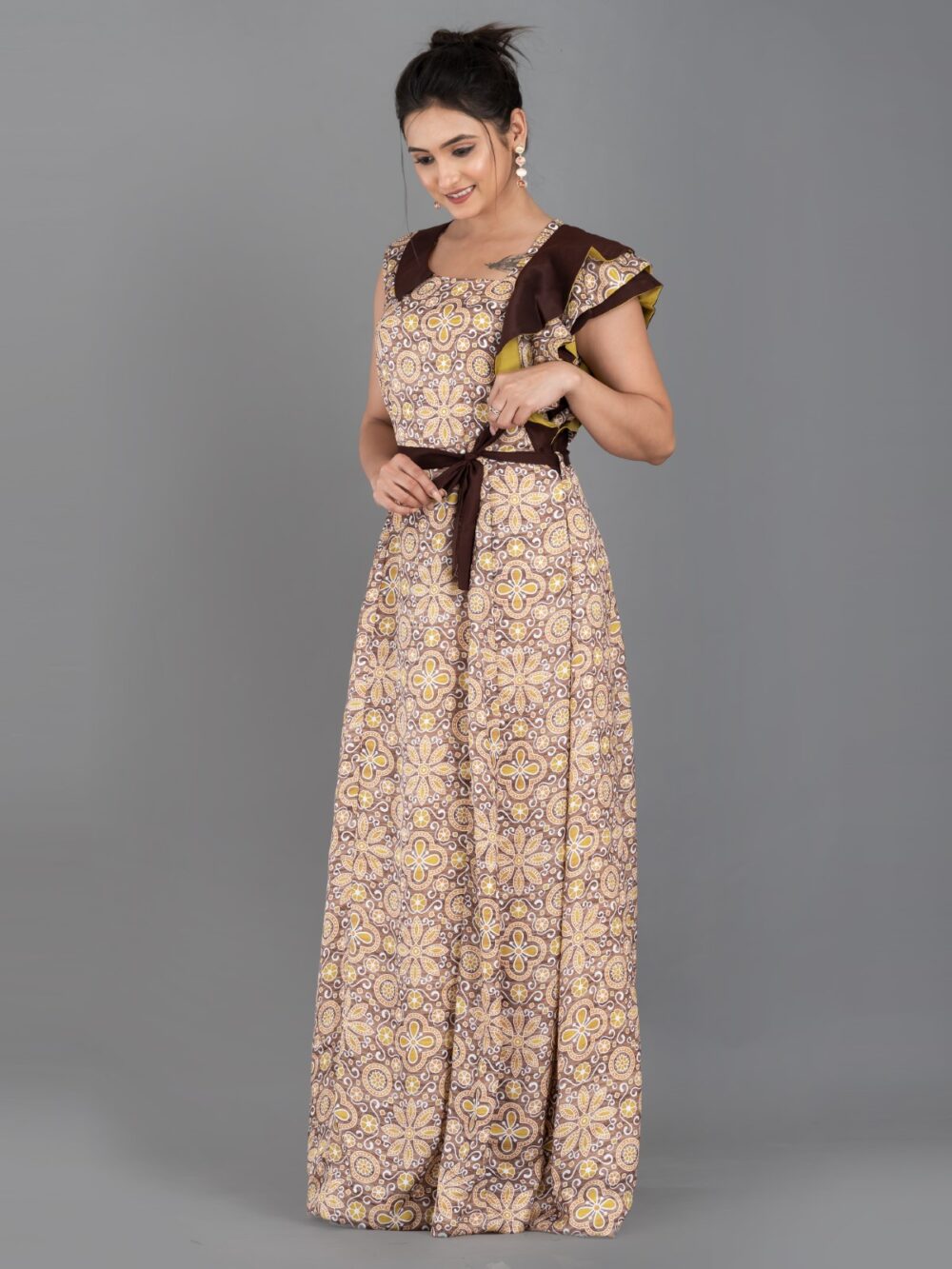 Ajrak Charm Plus Size Sleeveless Fusion Dress - Image 4