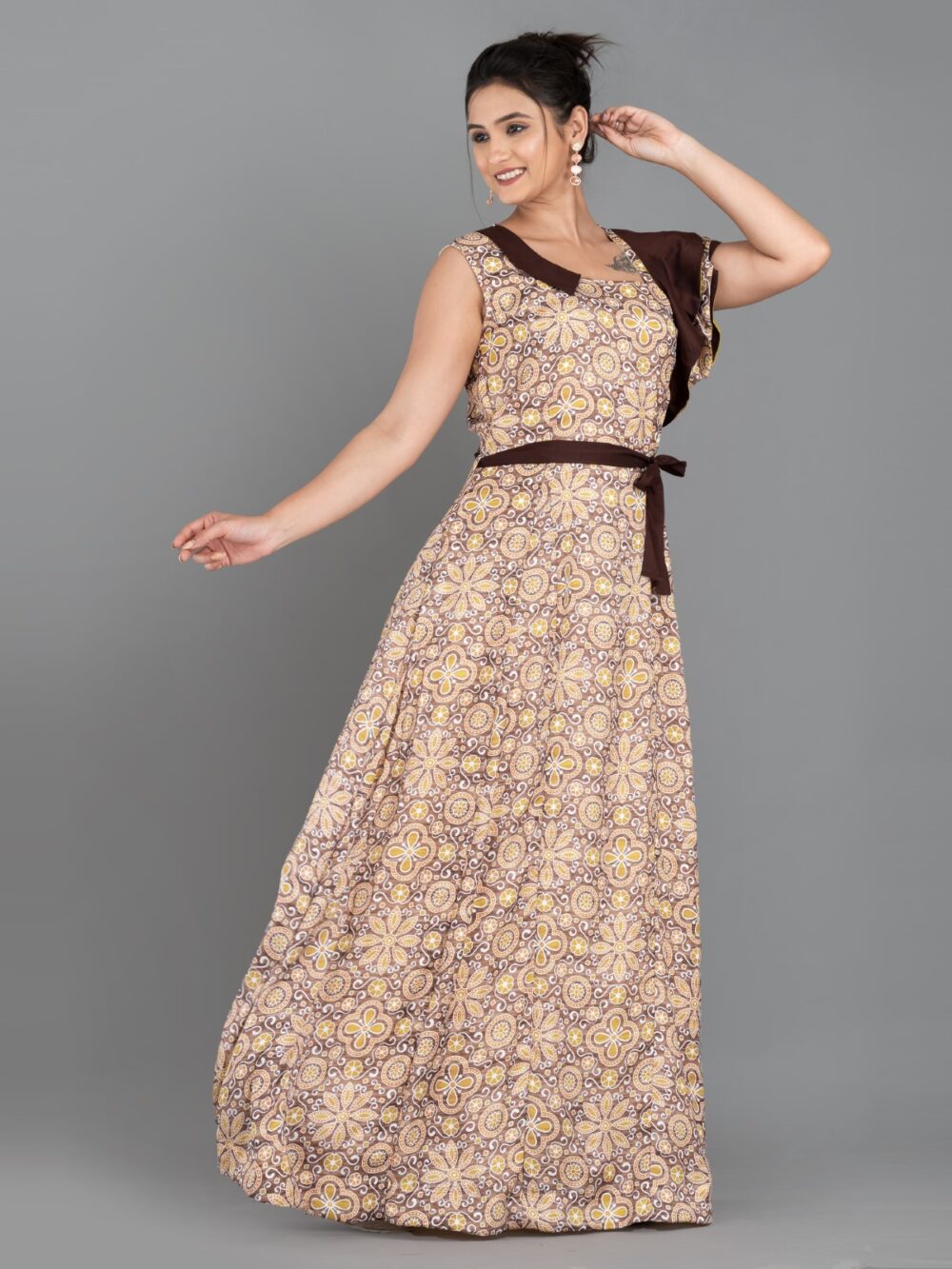 Ajrak Charm Plus Size Sleeveless Fusion Dress - Image 5