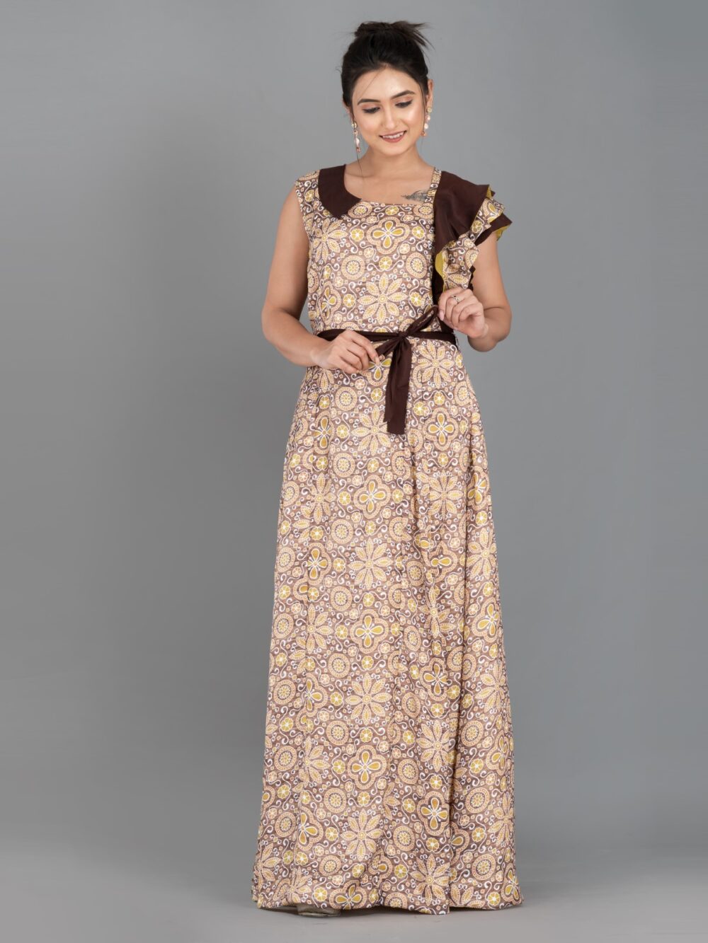 Ajrak Charm Plus Size Sleeveless Fusion Dress - Image 6