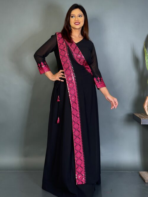 Twilight Charm Embroidered Party Gown Set