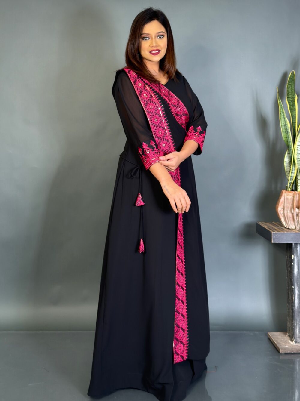 Twilight Charm Embroidered Party Gown Set - Image 4