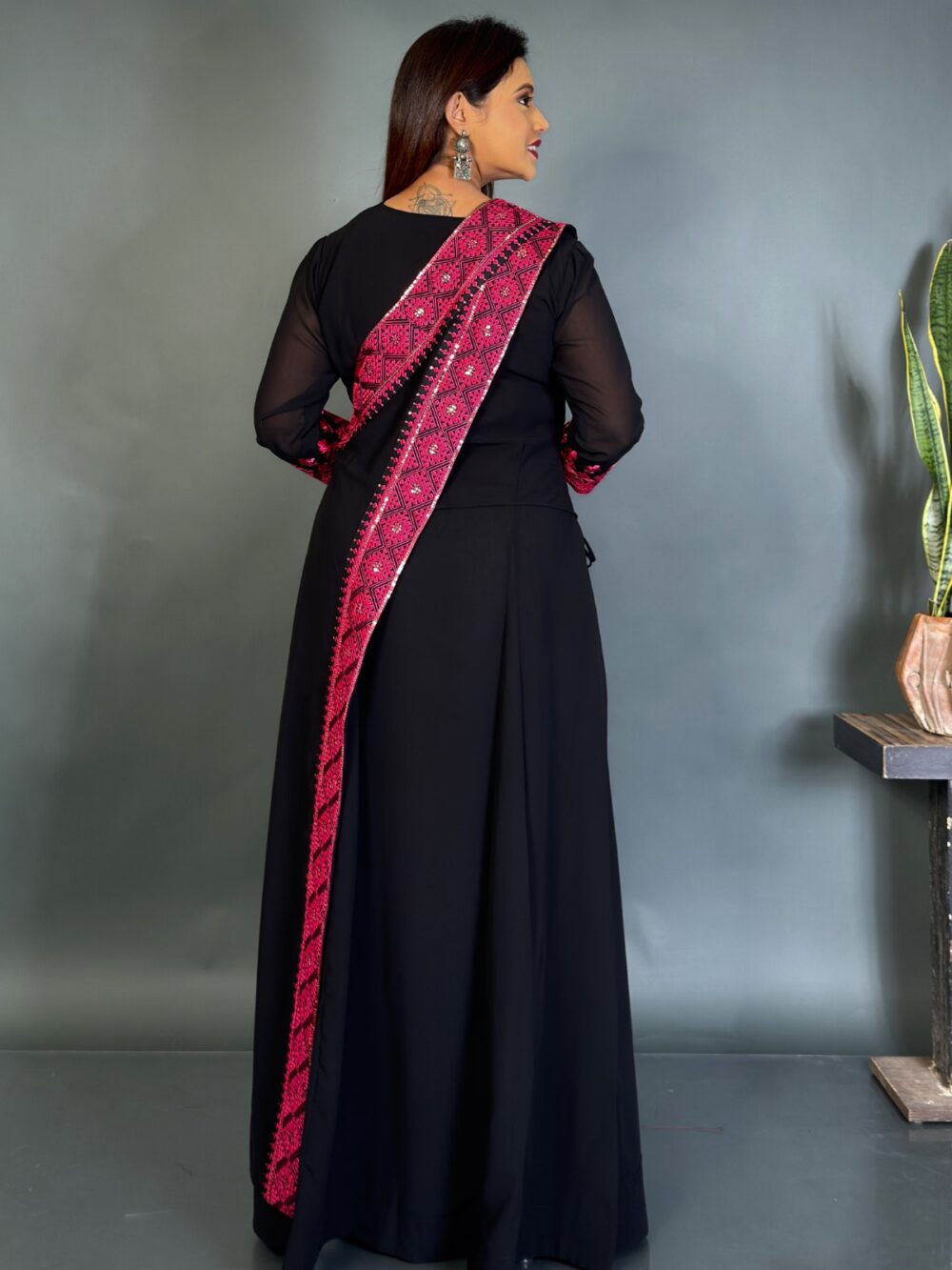 Twilight Charm Embroidered Party Gown Set - Image 3