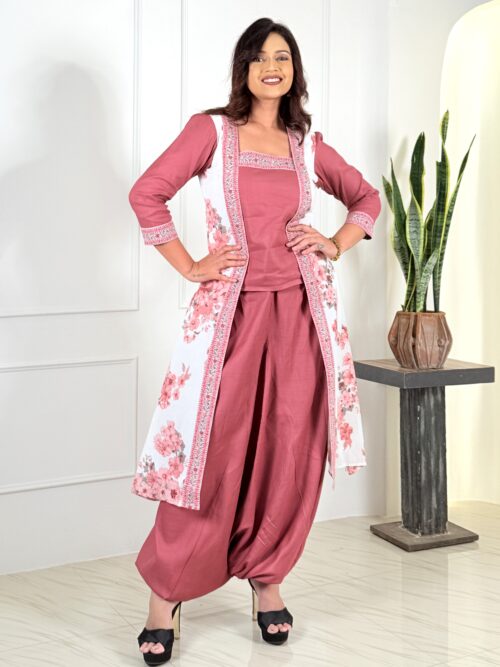 Grace Bloom Plus Size Fusion Set with Floral Jacket