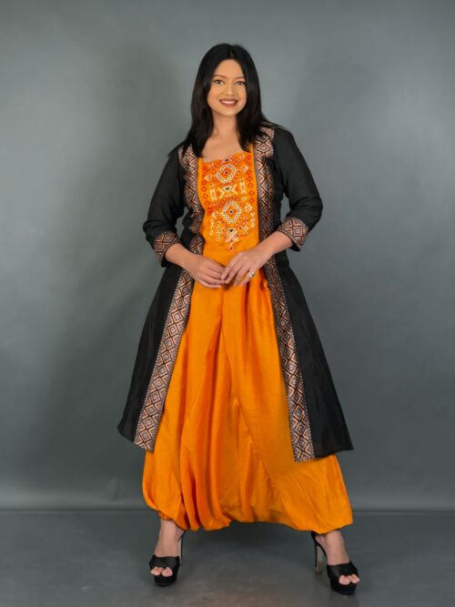 Boho Vibes Yellow Fusion Dress Set