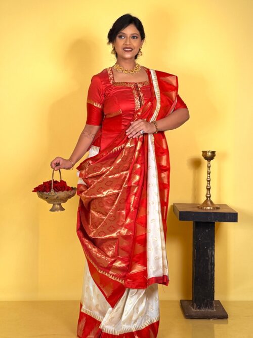 Festive Flow Ready-to-Wear Bengali Saree Set