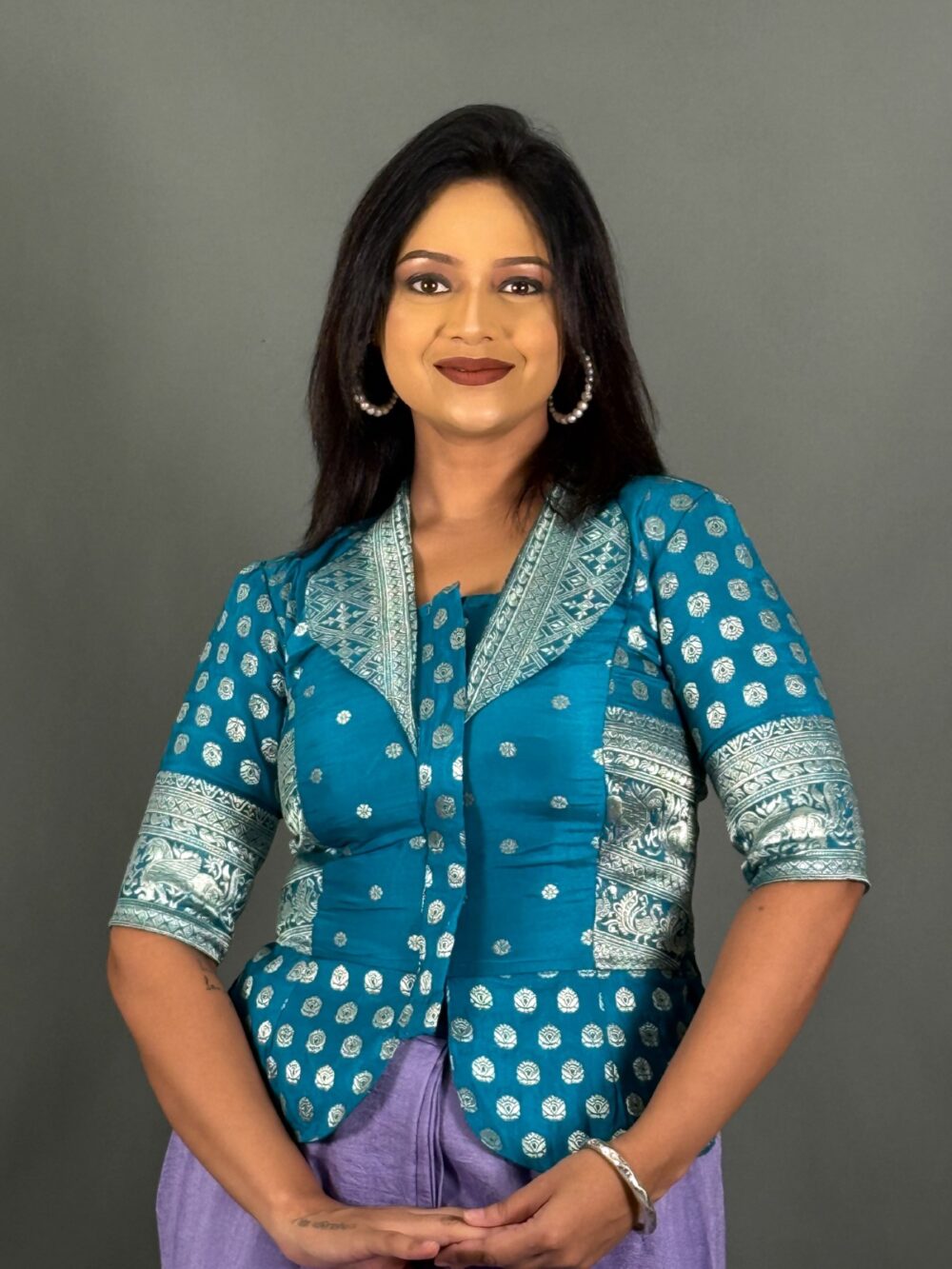 Firoza Mirage Embroidered Banarasi Blouse