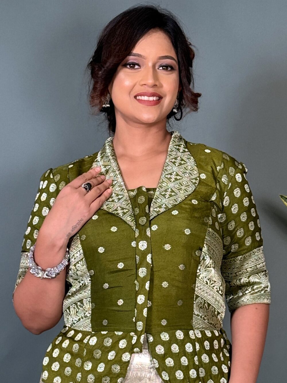 Olive Luxe Banarasi Blazer Blouse