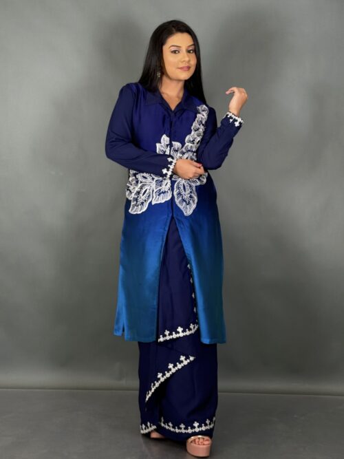 Midnight Grace Navy Blue Plus Size Fusion Set