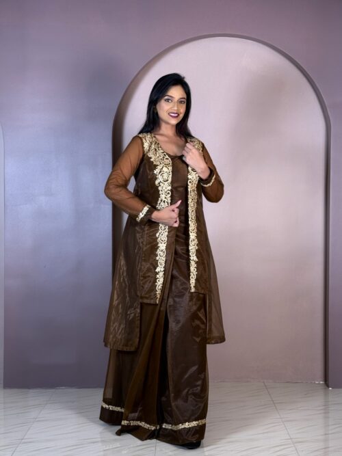 Ember Elegance Plus Size Embroidered Fusion Set