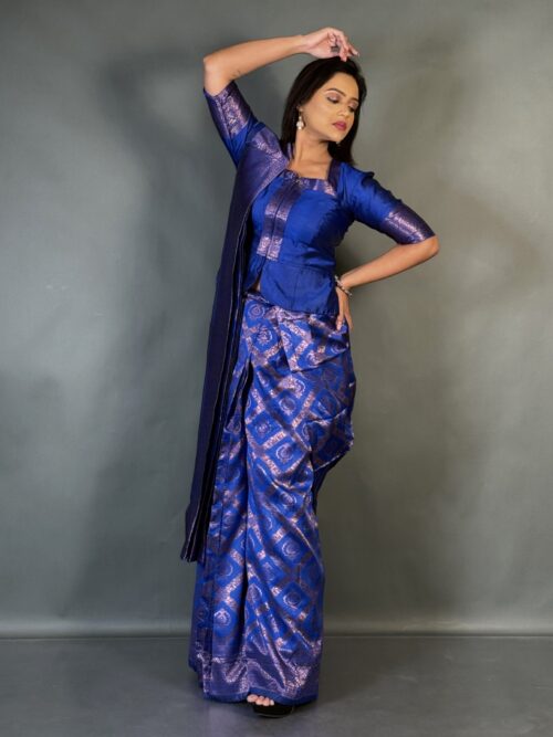 Royal Elegance Plus Size Semi Tussar Saree Set